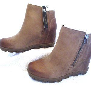 7.5 SOREL Brown Leather Joan Arctic Wedge II Boot2 Ash Brown NEW
